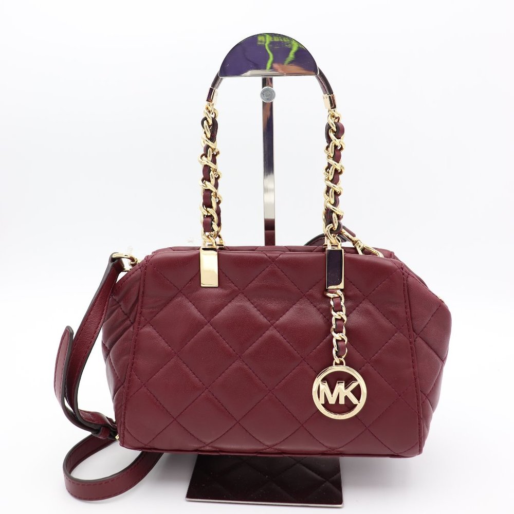 NWT Michael Kors Susannah Quilted Leather Convertible Satchel Bag